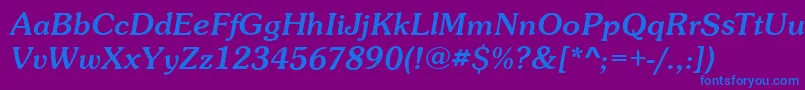 SunsetItalic-Schriftart – Blaue Schriften auf violettem Hintergrund