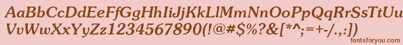 SunsetItalic Font – Brown Fonts on Pink Background