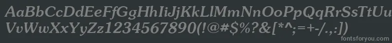 SunsetItalic Font – Gray Fonts on Black Background