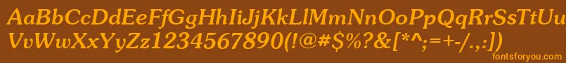 SunsetItalic Font – Orange Fonts on Brown Background