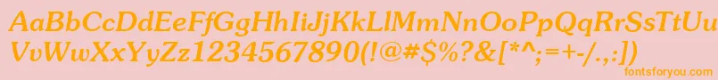SunsetItalic Font – Orange Fonts on Pink Background