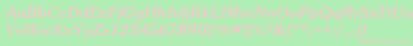 SunsetItalic Font – Pink Fonts on Green Background