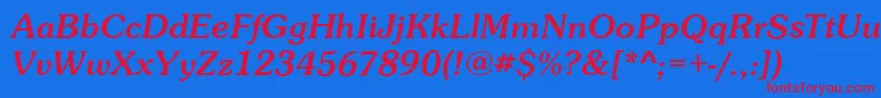 SunsetItalic Font – Red Fonts on Blue Background