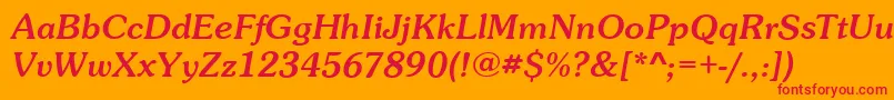 SunsetItalic Font – Red Fonts on Orange Background