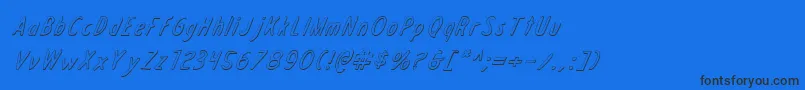 Draftingboard3Di Font – Black Fonts on Blue Background