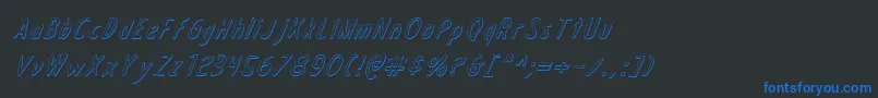 Draftingboard3Diフォントについての詳細 フォントDraftingboard3Di – 黒い背景に青い文字