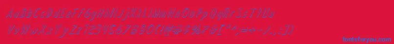 Draftingboard3Di-Schriftart – Blaue Schriften auf rotem Hintergrund