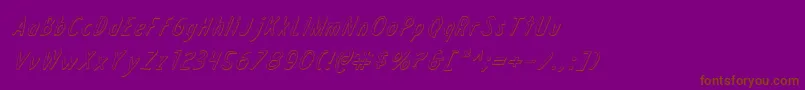 Draftingboard3Di-Schriftart – Braune Schriften auf violettem Hintergrund