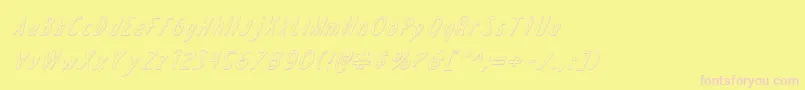 Draftingboard3Di Font – Pink Fonts on Yellow Background