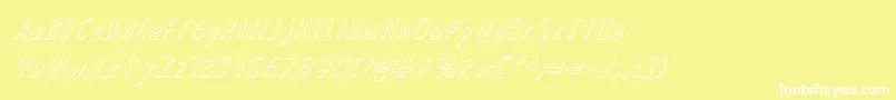 フォントDraftingboard3Di – 黄色い背景に白い文字