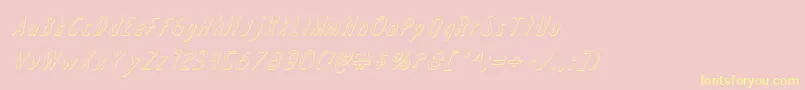 Draftingboard3Di Font – Yellow Fonts on Pink Background