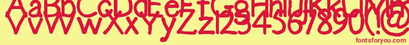 フォントEmma – 赤い文字の黄色い背景