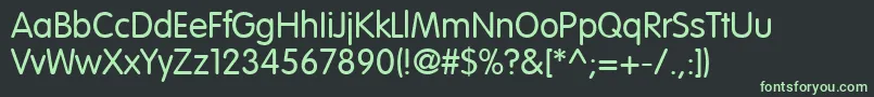 VagroundedLtNormal-fontti – vihreät fontit mustalla taustalla