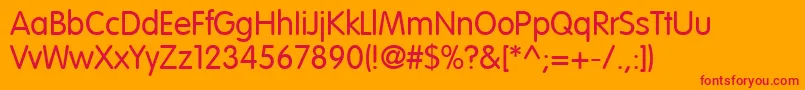 VagroundedLtNormal Font – Red Fonts on Orange Background
