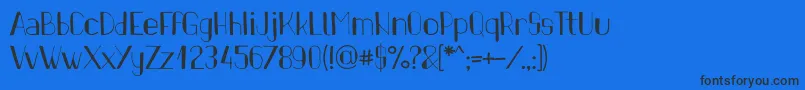 PinonRegular Font – Black Fonts on Blue Background