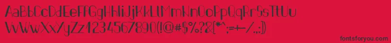 PinonRegular Font – Black Fonts on Red Background