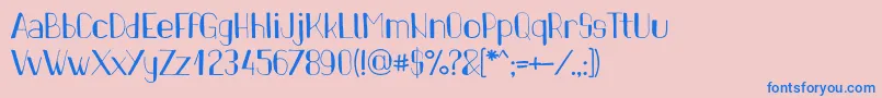 PinonRegular Font – Blue Fonts on Pink Background