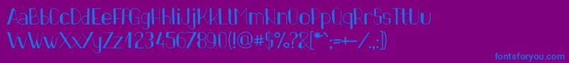 PinonRegular Font – Blue Fonts on Purple Background