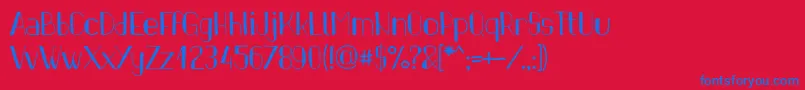 PinonRegular Font – Blue Fonts on Red Background