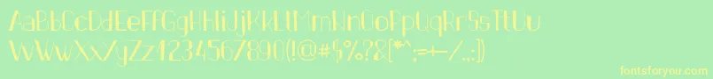 PinonRegular Font – Yellow Fonts on Green Background