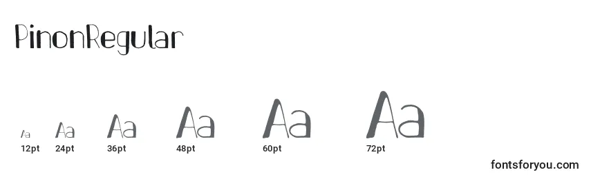 Размеры шрифта PinonRegular