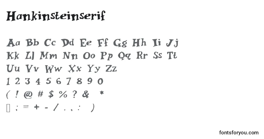 A fonte Hankinsteinserif – alfabeto, números, caracteres especiais