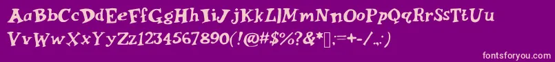 Hankinsteinserif Font – Pink Fonts on Purple Background