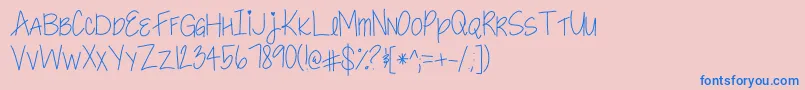 フォントSweetToothCravings – ピンクの背景に青い文字