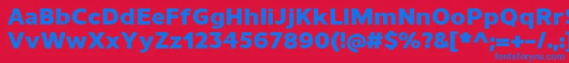 UnimanHeavy-fontti – siniset fontit punaisella taustalla