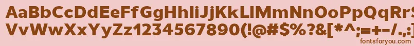 UnimanHeavy-fontti – ruskeat fontit vaaleanpunaisella taustalla