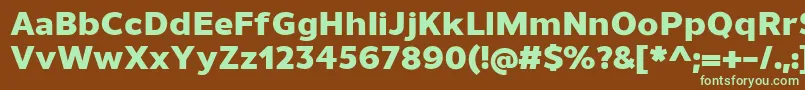 UnimanHeavy-fontti – vihreät fontit ruskealla taustalla