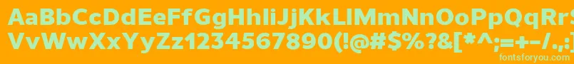 Шрифт UnimanHeavy – зелёные шрифты на оранжевом фоне
