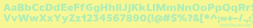 UnimanHeavy Font – Green Fonts on Yellow Background