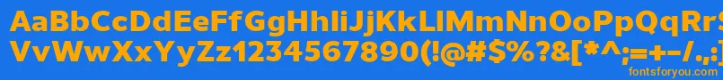 UnimanHeavy Font – Orange Fonts on Blue Background