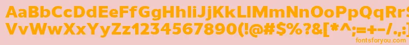 UnimanHeavy-Schriftart – Orangefarbene Schriften auf rosa Hintergrund