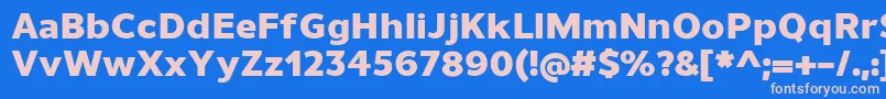 フォントUnimanHeavy – ピンクの文字、青い背景