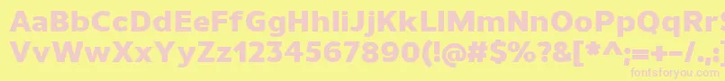 UnimanHeavy-fontti – vaaleanpunaiset fontit keltaisella taustalla