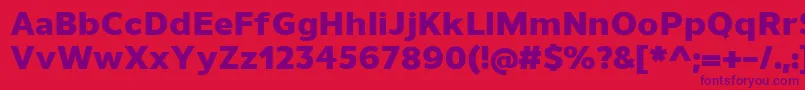 UnimanHeavy-fontti – violetit fontit punaisella taustalla