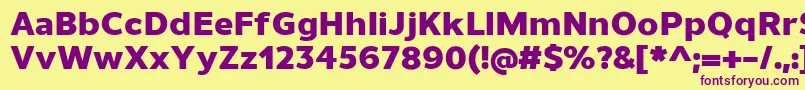 UnimanHeavy-fontti – violetit fontit keltaisella taustalla