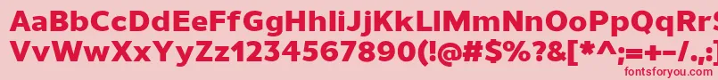 フォントUnimanHeavy – ピンクの背景に赤い文字