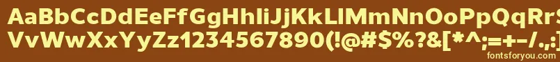 UnimanHeavy-fontti – keltaiset fontit ruskealla taustalla