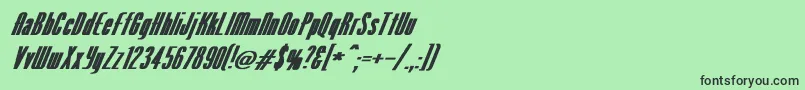 VenusNormalExBoldItalic Font – Black Fonts on Green Background