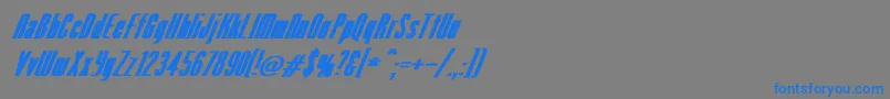 フォントVenusNormalExBoldItalic – 灰色の背景に青い文字