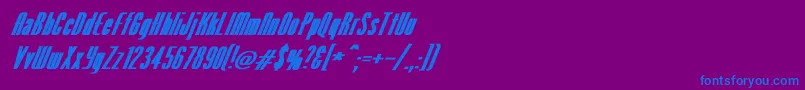 VenusNormalExBoldItalic Font – Blue Fonts on Purple Background