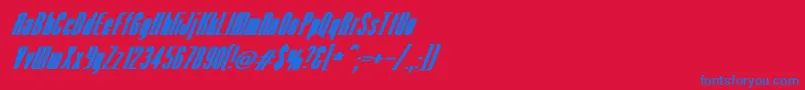VenusNormalExBoldItalic Font – Blue Fonts on Red Background