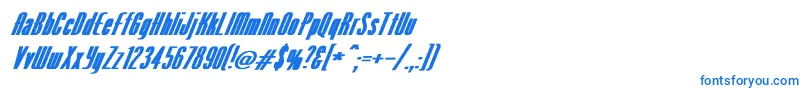 VenusNormalExBoldItalic Font – Blue Fonts on White Background