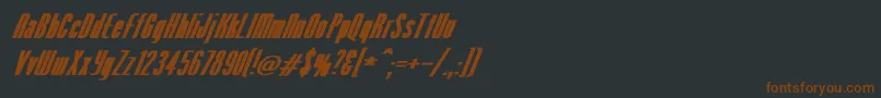 VenusNormalExBoldItalic Font – Brown Fonts on Black Background