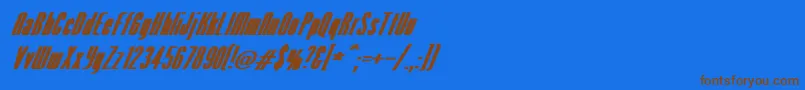 VenusNormalExBoldItalic Font – Brown Fonts on Blue Background