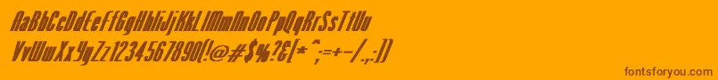 VenusNormalExBoldItalic-fontti – ruskeat fontit oranssilla taustalla
