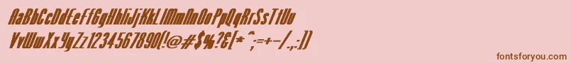 Шрифт VenusNormalExBoldItalic – коричневые шрифты на розовом фоне